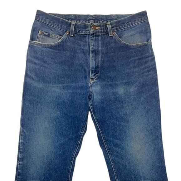 Vintage Lee Denim Blue Jeans medium wash distressed mens Size 36 x 30 - Picture 2 of 14